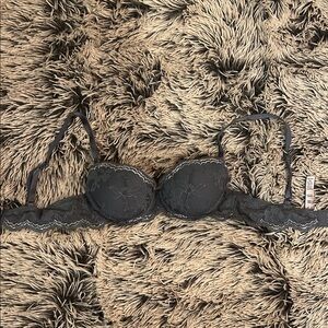 Victoria's Secret Charcoal and Silver Lace Bra